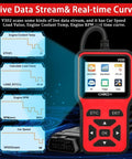 Garage Grade OBD2 Scanner Diagnostic Tool with live data stream interface and diagnostic menu options on screen