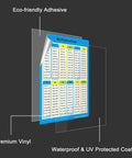 40 Pack Multiplication Chart Stickers For Students, 4 By 5 Inch Desk Size Times Table Sheets, eco-friendly adhesive, vinyl