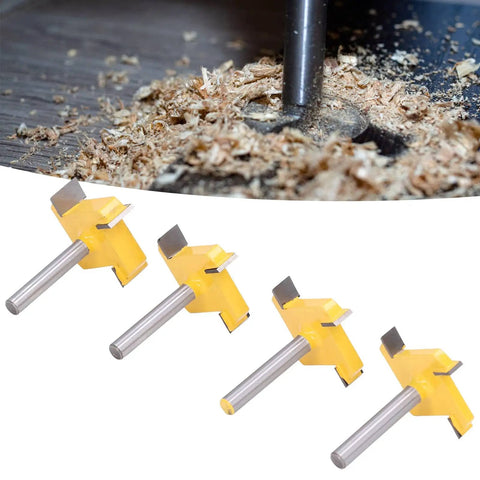 Set Of 4 CNC Spoilboard Surfacing Router Bits For Wood Pros Pro Grade 4 Flute Carbide Slab Flattening Bits One Quarter Inch Shank