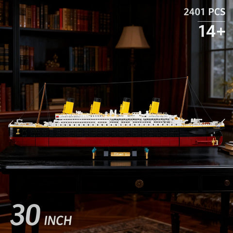 Beefy 30 Inch Ship Building Set With 2400 Plus Pieces Shipwreck Model Kit For Adults Ages 14 And Up Detailed Replica STEM Engineering Project Compatible With Major Brick Systems, 30-inch ship model