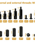 410Piece M2.5 Nylon Motherboard Standoffs Kit With Male And Female Hex Spacers, Screws And Nuts For Circuit Boards And PCBs, Durable, Corrosion Resistant, Non Toxic Hardware Set For Reliable Builds showing assorted M2.5 standoff sizes