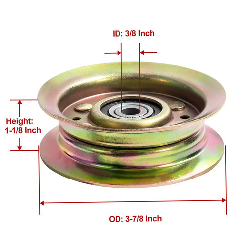 Flat Idler Pulley Replacement For Lawn Tractors And Mowers That Keeps Belts Spinning Smooth Fits Husqvarna, AYP, Craftsman, John Deere