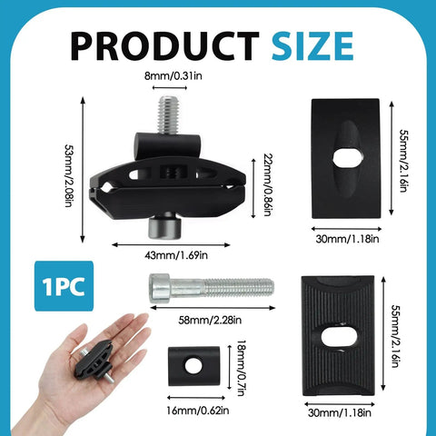 Pro Grade Aluminum Alloy Bike Seat Clamp For Seatpost Head And Saddle Pipe Screw Clamp For Seat Tube Conversion Secure Fit measurements