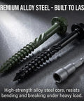 Pack Of 50 No 14 X 8 Wood Structural Screws Tough As Nails Heavy Duty Hex Head Black Timber Log Landscaping Screws Rust Resistant