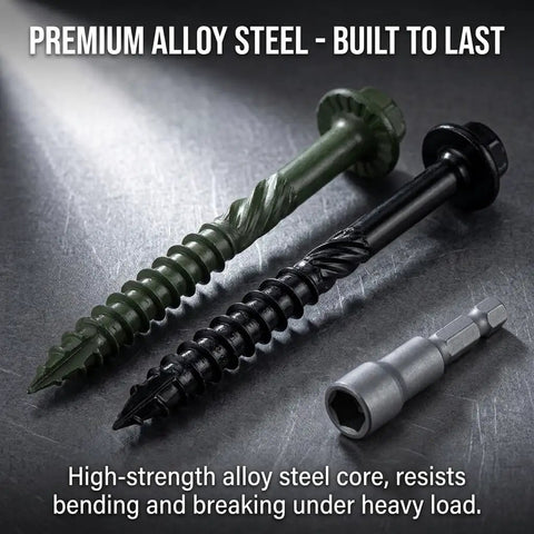 Pack Of 50 No 14 X 8 Wood Structural Screws Tough As Nails Heavy Duty Hex Head Black Timber Log Landscaping Screws Rust Resistant