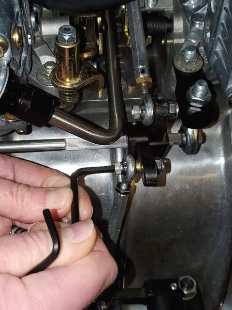 Hand using 9 Mm Long Series Hex Key Allen Wrench With Extra Long Arm for tightening internal hex fastener, industrial grade steel