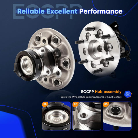 Replacement Wheel Bearing Hub Assembly 515109 Front Right 6 Lug with ABS Sensor visible from different angles