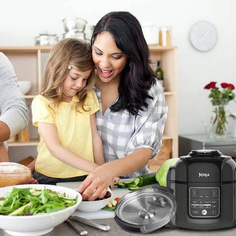 Mother and daughter in kitchen with pressure cooker and sealing ring silicone gasket for 6.5 Qt and 8 Qt pressure cooker and air fryer