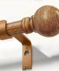 Wood Curtain Rod Set For Windows 72 To 144 Inches Adjustable Easy Install 1 Inch Diameter Heavy Duty Drapery Rod With Decorative Wooden Grain Finials