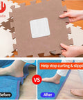 Anti Slip Carpet Grips 8 Pcs Set With Vacuum Technology Rug Grippers demonstration on hardwood floors.