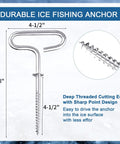 Ice Anchor Drill Adapter Kit With Storage Bag showing durable metal anchor dimensions and design