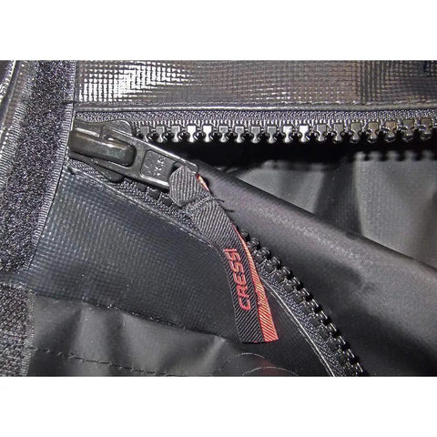 Close-up of zipper and seam detail on Big Capacity Waterproof Dry Bag For Boating And Travel, 135 Liter Gear Tote With RF Welded PVC Seams