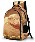 Farmhouse Lamb Print Backpack For Everyday Carry, Unisex Large Capacity Daypack Made Of Durable Breathable Polyester, side view