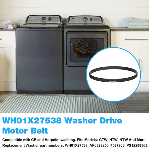 Washer Drive Belt For GE And Hotpoint Washers 22 Inch 5 Ribs 4 Grooves Efficient Replacement Belt Fits GTW HTW NTW Models Compatible With AP6328256 4587903 PS12299369 WH01X27538 on washer image