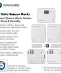 RV Halo Sensor Pack With Bluetooth Multi Sensor Kit For Real Time RV Monitoring, Includes Door Sensors, Temperature And Humidity, Water Leak Detection, And PIR Motion Sensors For Halo Smart System