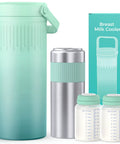 22 Oz Double Wall Insulated Stainless Steel Breast Milk Cooler Bottle For Nurses Keep It Chill Straight Up Fresher Formula Portable Travel Nursing Storage Flask with bottles and packaging.