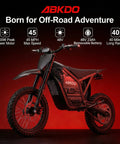 Powerful 4000W Electric Dirt Bike For Teens And Adults With 45 MPH Peak Speed, black design, off-road ready with front and rear tires.