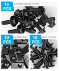 All In One 35 Piece Car Bumper Clip Kit With Body Bolts U Nuts And Fender Clips For Engine Splash Shield Front Bumper