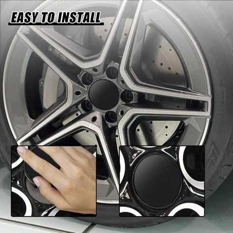 Sweet Four Pack Black Abs Wheel Center Caps Plug Right In With A Rock Solid Grip Featuring 2.13 Inch Outer Diameter And 1.85 Inch Inner Diameter For A Clean Fitment On Car Truck Or Suv on a stylish wheel.