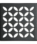 Kerdi-Drain Floral Shower Grate Kit With Integrated Bonding Flange For Waterproof Tile Showers, 4 Inch Square Stainless Steel Matte Black Grate Finish
