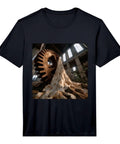Men's Industrial Factory Gear Machine Performance Tee With Snag Resistant Fabric And Moisture Wicking Upf 50 Black Standard Fit Vibe displayed with industrial background.