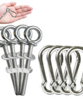 4 Pack M6x60mm 316 Stainless Steel Shoulder Eyebolts With Nuts Washers And Spring Snap Hooks Marine Grade Tough As Nails Threaded Eyebolts