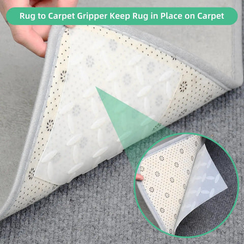 5 Pack 6x6 Inch Large Clear Self Adhesive Silicone Non Slip Pads For Rug To Carpet Gripping And Furniture Stabilization
