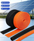 Heat Shrink Braided Cable Sleeve 300cm Black Heavy Duty Flame Retardant Insulation Wire Wrap in front of solar panels