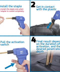 Step-by-step guide using 110V Plastic Welder Kit With LED Lights And 200 Hot Staples Pliers for car bumper repair.
