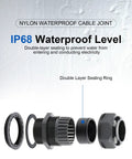 Five Hole Nylon Cable Gland IP68 Waterproof With Adjustable Locknut showing exploded view of sealing components