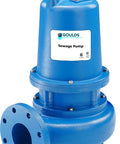 High Performance 2 HP Submersible Sewage Pump With 230V Single Phase Power And Stainless Steel Build with blue housing.