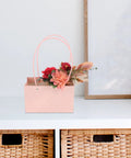 Pink Flower Bouquet Bags With Handle 10 Pack Pro Grade Kraft Paper Floral Packaging Bags Large Capacity Elegant Diamond Pattern