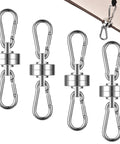 40LB Magnetic Hooks With Carabiner 8-Pack Ultra Strong Camping Tent Hooks For Lanterns And Gear, metal hooks shown