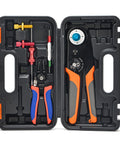 Pro Grade Deutsch Solid Contacts Crimping Tool AWG 26-12 in case with positioners, heavy duty aluminum handle, auto electrical harness use