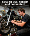 Mechanic using Three Piece Reverse Brake Bleed Kit With 100ml Syringe And 50cm Hose for motorcycle brake maintenance