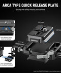 Foldable V Mount Battery Plate With Arca Type Quick Release Baseplate For DSLR Video Rig Lightweight Setup With Quick Release Button