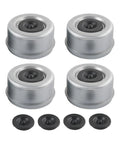 Beefy Heavy Duty Trailer Axle Wheel Hub Dust Cap Set Four Pieces Two Point Seven Two Inch For Most 7000 8000 Lb Wheel Hubs Includes Four Rubber Plugs EZ Lube Dexter Camper RV Bearing Dust Cap.