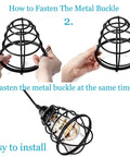 How to fasten metal buckle on Industrial Edison Pendant Light 2 Pack With Adjustable 47.2 Inch Cord And Cage Shade for installation