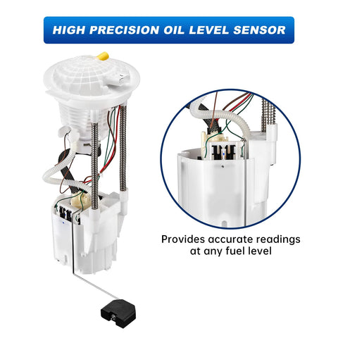 Fuel Pump Assembly With Sending Unit For Dodge Ram 1500 2004 2007 V6 3.7L And 2004 2006 V8 4.7L 2004 2008 V8 5.7L Ram 2500 2005 2009 And Ram 3500 2005 2008 V8 5.7L Short Bed 34 Gallon Tank Replaces E7182M shown with high precision oil level sensor