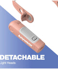Bright Magnetic Neck Light 2 Pack With Detachable Lights For Hands Free Use, pink unit showing detachable head.