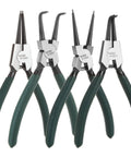 Built Tough 7 Inch Snap Ring Pliers Set Internal And External Circlip Pliers Kit with straight and bent jaws on display