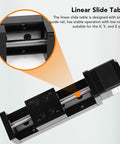 Rock Solid Mini Linear Rail Slide Actuator Pair With Nema 28 Stepper Motors And Heavy Duty Diy Cnc Router Xyz Stage With Tscrew Rods, showing guide rail detail.