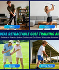 Retractable Golf Swing Trainer With Click Feedback For Right Handed Players, Tempo Stick Golf Practice Aid in various settings