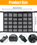Solid Rig Overhead Cargo Net For Tesla Cybertruck Adjustable Nylon Webbing Straps 90cm x 65cm for organizing gear.