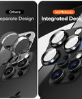 Comparison of separate vs. One Piece Armor Camera Lens Protector For iPhone 16 Pro Max 16 Pro 15 Pro Max 15 Pro 14 Pro Max 14 Pro