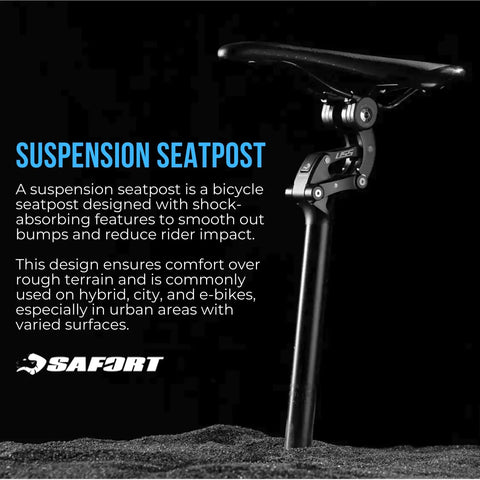 Suspension Seatpost For E Bikes And Heavy Riders With Four Link Parallelogram System Delivers Extra Soft Cushioned Rides 33.9mm Post