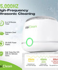 Ultrasonic Retainer Cleaner For Aligners Night Guards Dentures And Mouthguards Plus Jewelry Watches Glasses And Coins Deep Cleaning At 45000 Hz With Millions Of Micro Bubbles For A Fast Safe Everyday Shine Keeps Your Gear Fresh And Sparkling with VisiClean branding.