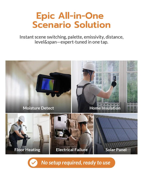 TT17D Wi-Fi Thermal Camera With 240x240 UIRA-IR And Visible Sensor AI Scene Inspection for moisture, insulation gaps, floor heating