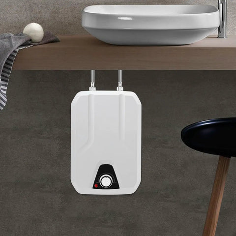 Wall Mounted Electric Mini Tank Water Heater 1.59 Gallon 1500 Watt 110 Volt with adjustable thermostat under sink