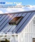 Solar Powered 25W Exhaust Fan For Chicken Coop And Greenhouse 430CFM Cooling IP67 Waterproof Solar Panel on roof